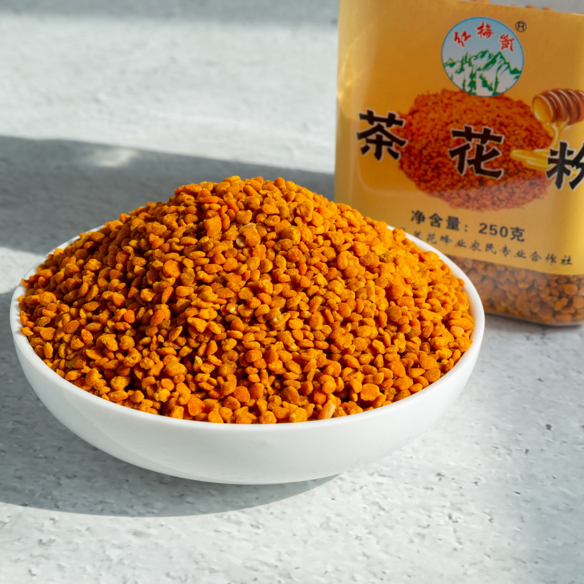 红梅岭纯正安吉农家自产活性山茶花粉新鲜未破壁食用蜂花粉250克