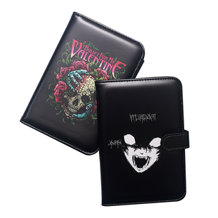 新款护照套 欧美骷髅头护照本风格护照夹地图旅游出国通行证件套