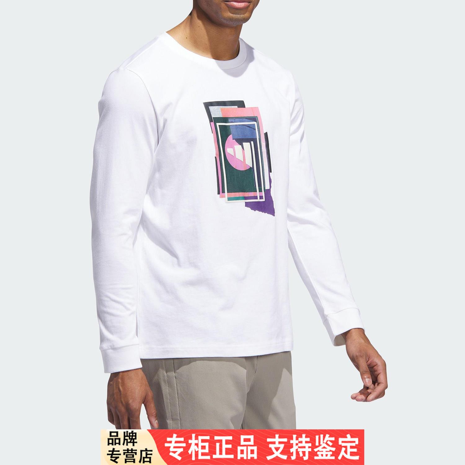 Adidas/阿迪达斯官方正品M BTC GFX LS T男士高尔夫长袖JX1756