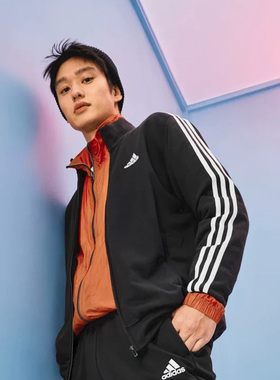 休闲舒适立领长袖运动服运动夹克套装男女adidas阿迪达斯IC6766