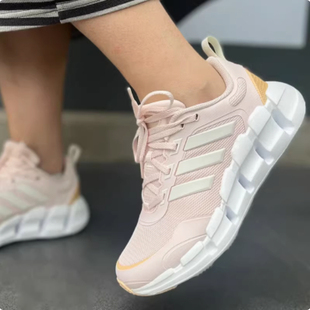 阿迪达斯女鞋夏季新款粉色轻便透气清风鞋缓震网面跑步鞋女IF9777