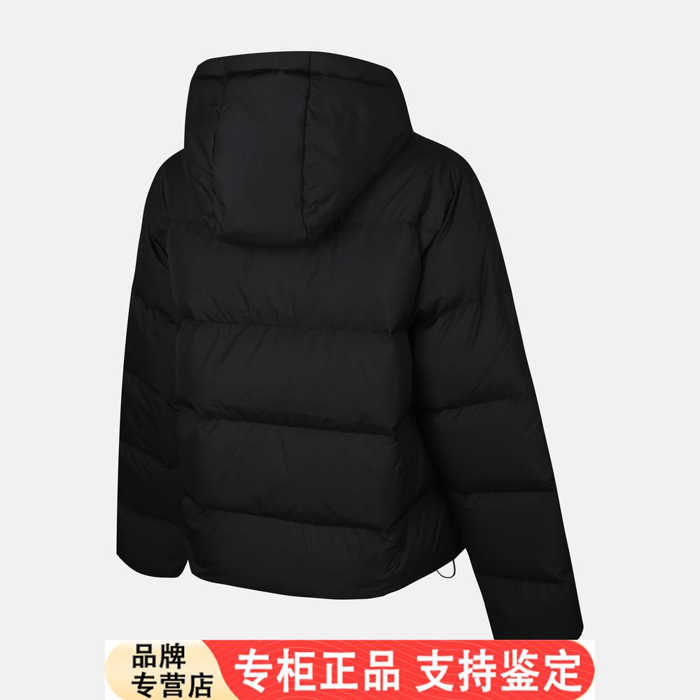 Nike耐克运动羽绒服女黑色连帽保暖防风加厚外套IH0728-010
