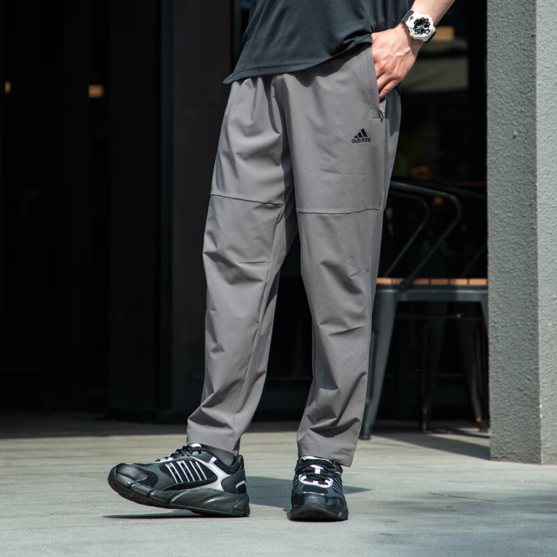 Adidas薄裤子男夏季新款跑步运动健身裤子男裤快干透气梭织长裤