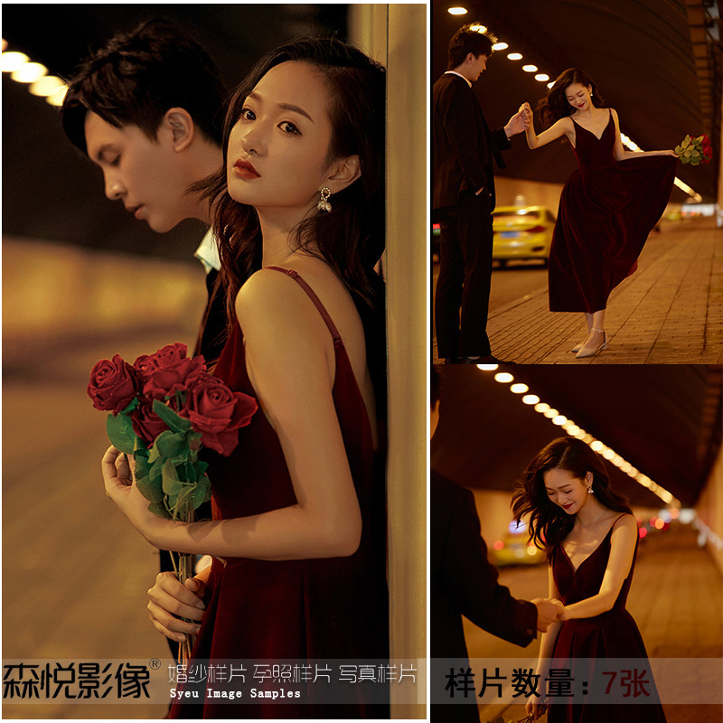 2023影楼工作室主题夜景情侣照街拍旅拍情侣照样片样照1235