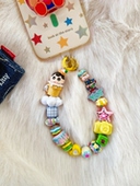 原创设计蜡笔小新雪糕可爱卡通手机壳链条手绘串珠相机挂饰包包件