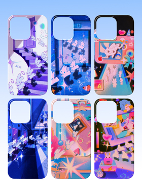 y2k千禧风蒸汽波手机壳适用iPhone17promax苹果16菲林14兔子13小米15硬华为mate70荣耀P80梦幻vivox200一加11