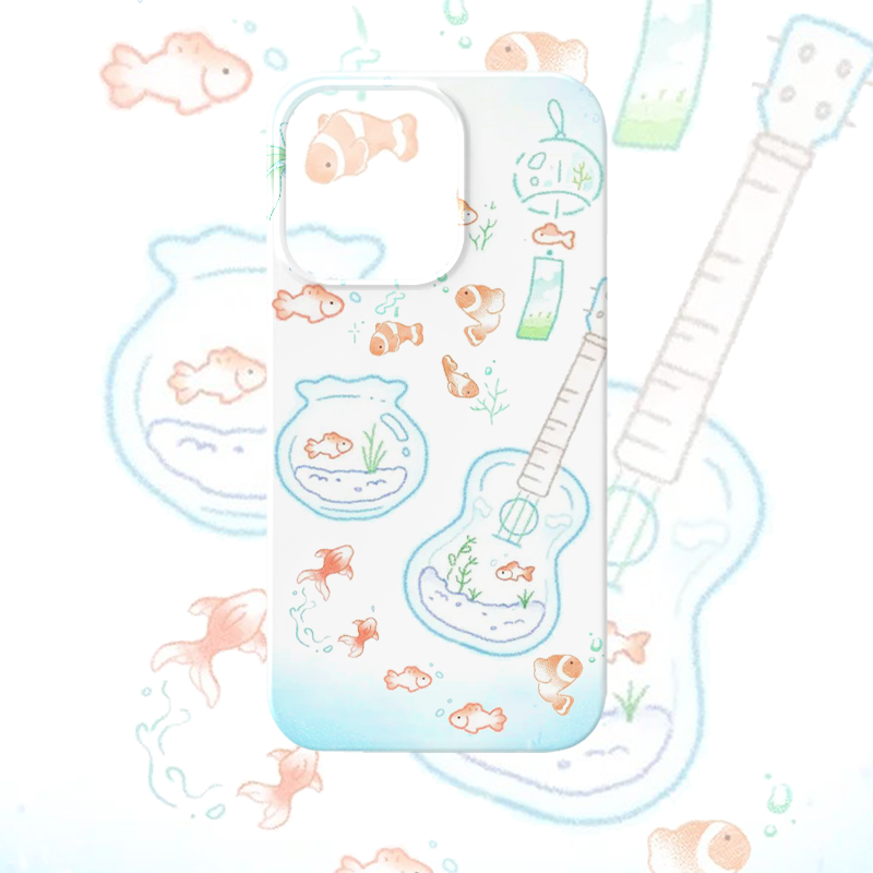 夏日小清新金鱼简约菲林手机壳