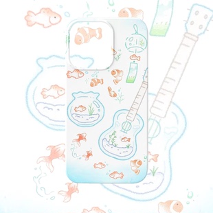 y2k小清新金鱼手机壳适用iPhone17promax苹果16菲林13简约14小米15硬华为mate70荣耀P80红米vivox200一加oppo