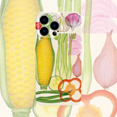 艺术蔬菜玉米手机壳适用iPhone17promax苹果16菲林14一加13青椒米15文艺oppo华为mate70荣耀P80红米vivox200