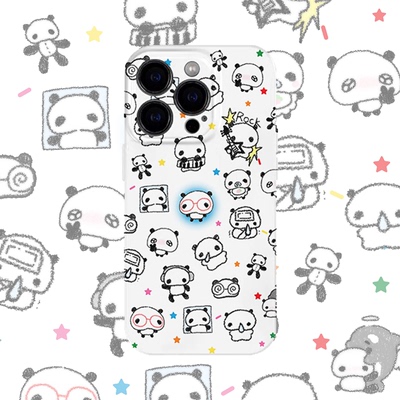 古早呆呆小熊猫~包浆风手机壳