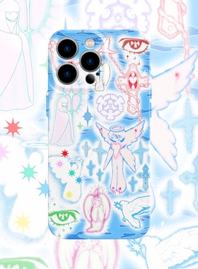 y2k天使十字架手机壳适用iPhone17promax苹果16菲林14一加13小米15小清新oppo华为mate70荣耀P80红米vivox200