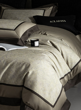 轻奢高级感100S长绒棉四件套高颜值主卧室纯棉床单被套床上用品