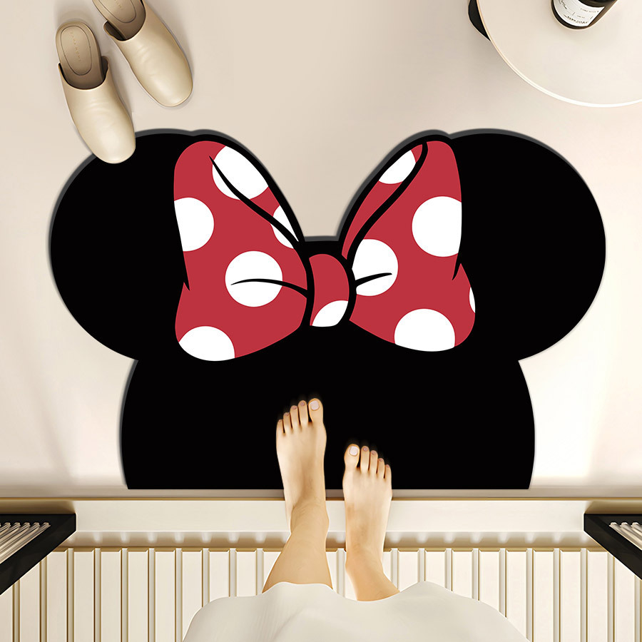 卡通米老鼠异形硅藻泥地垫浴室吸水防滑速干脚垫入户耐脏耐磨门垫