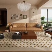 法式 复古奶油风家用地毯客厅书房衣帽间地垫防滑静音隔凉圈绒地毯