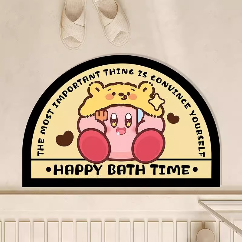 卡通星之卡比硅藻泥吸水浴室地垫卫生间防滑脚垫洗手间软地毯