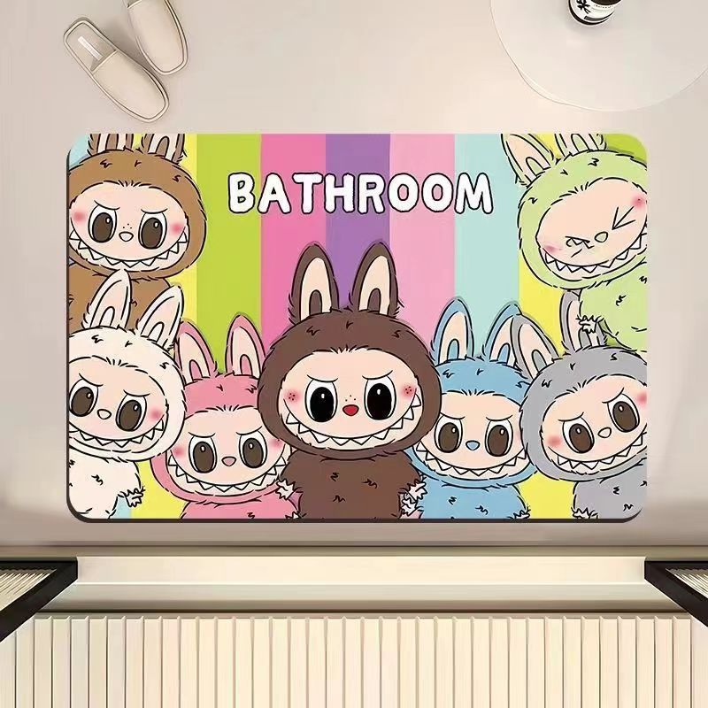 卡通拉布布浴室地垫新款硅藻泥吸水防滑脚垫家用洗手间门口小地毯