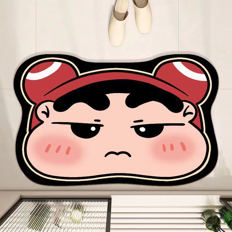 小新屁屁硅藻泥地垫浴室地垫可爱胖虎卫生间吸水脚垫玄关入户门垫