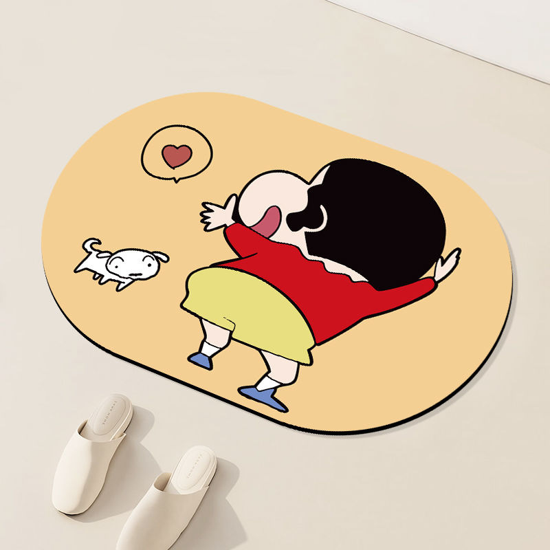 卡通卫生间吸水硅藻泥地垫浴室厕所洗手间门口速干耐脏易打理地垫