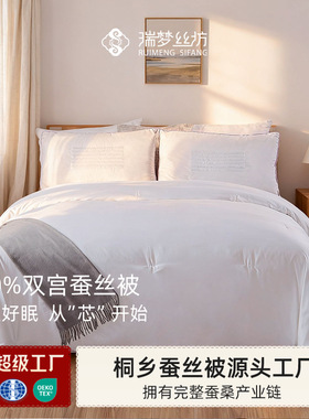 双宫蚕丝被100桑蚕丝正品a类纯棉被套手工蚕丝被芯子母被源头