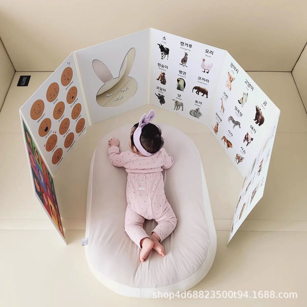 韩国同款宝宝屏风书婴儿童游戏围玩具挂图/认知卡