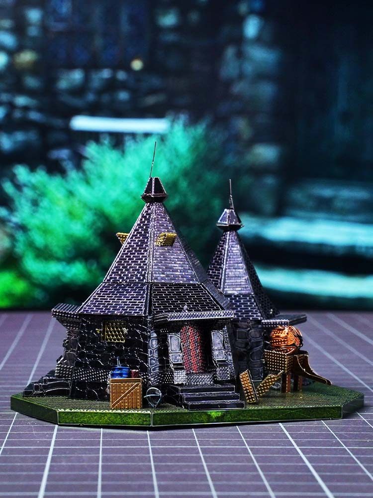 金属diy3d立体合金拼装模型拼图 哈利波特古灵阁龙海格小屋告密者
