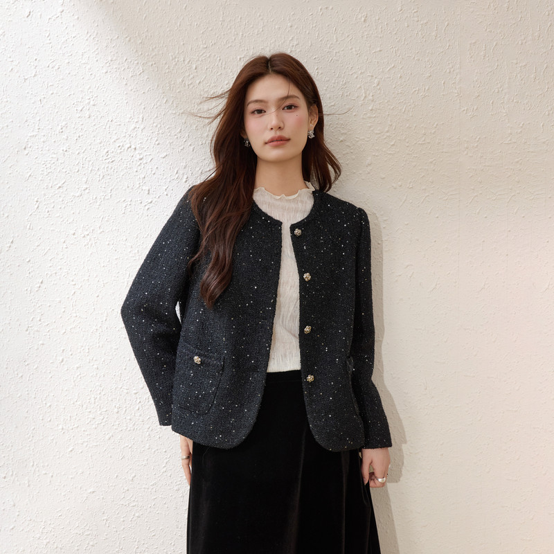 【千金风时髦轻熟外套】纤莉秀大码女装优雅上衣胖mm2026春装新款