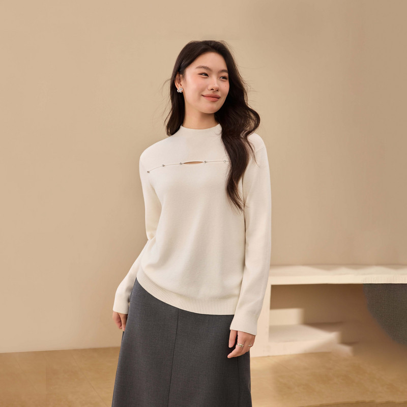 【镂空半高领毛衣】纤莉秀大码女装打底外穿上衣胖mm2025秋装新款,女装/女士精品,大码内搭,淘宝优惠券,粉丝福利购,淘宝优惠卷