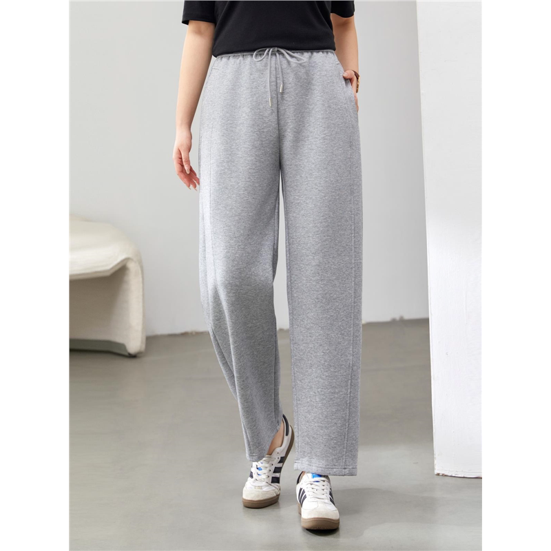 【慵懒风松紧腰修身显瘦休闲裤子】纤莉秀大码女装胖mm2025春新款