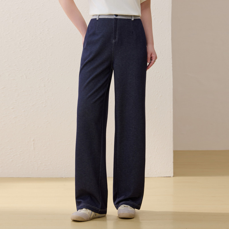 【深色直筒裤子】纤莉秀大码女装休闲显瘦百搭裤子胖mm2026夏装款