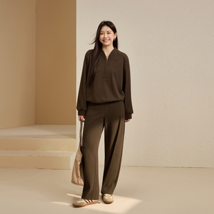 【复古老钱风套装】纤莉秀大码女装休闲慵懒舒适两件套胖mm秋新款