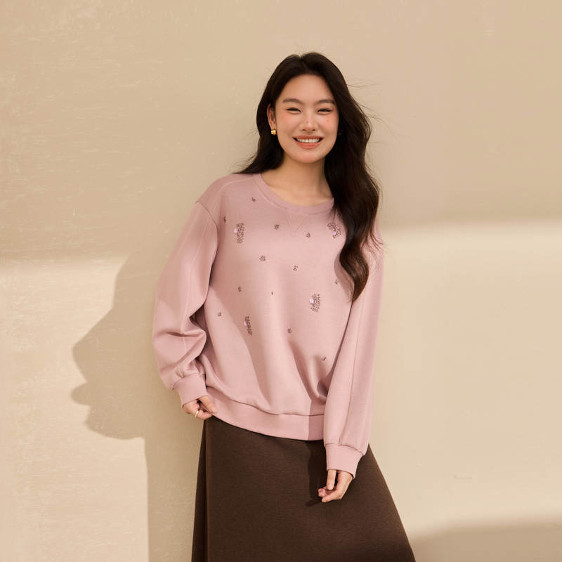 【时尚潮流套头卫衣】纤莉秀大码女装时尚百搭上衣胖mm2025秋新款