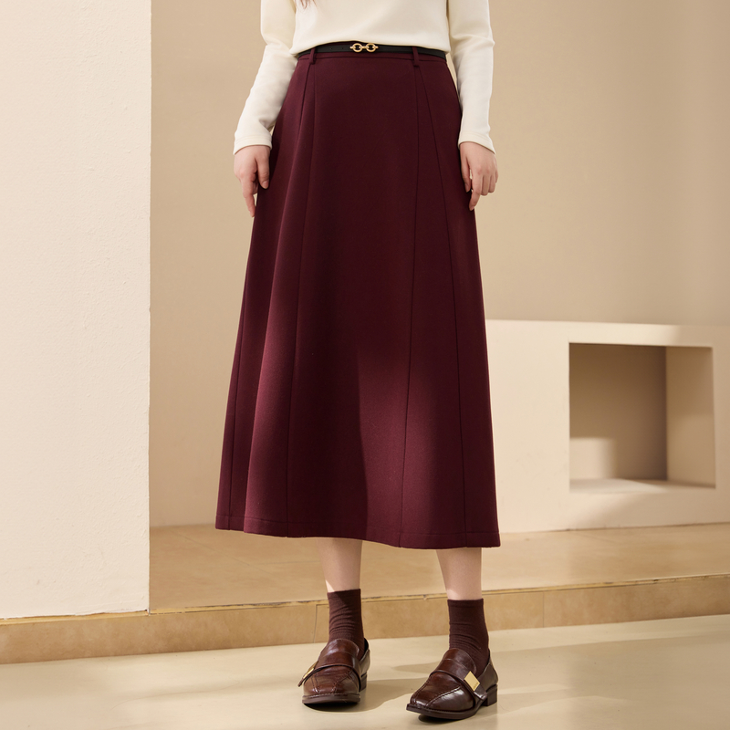 【遮跨显瘦A字裙】纤莉秀大码女装知性通勤百搭半身裙胖mm冬新款