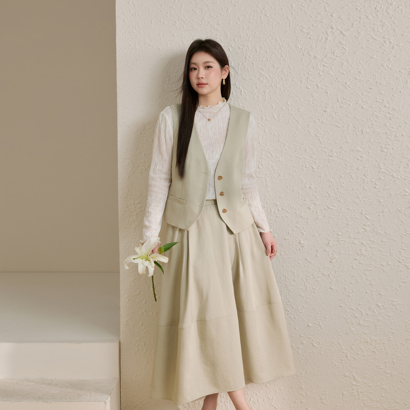 【法式复古套装】纤莉秀大码女装时髦宽松遮肉两件套胖mm春装新款