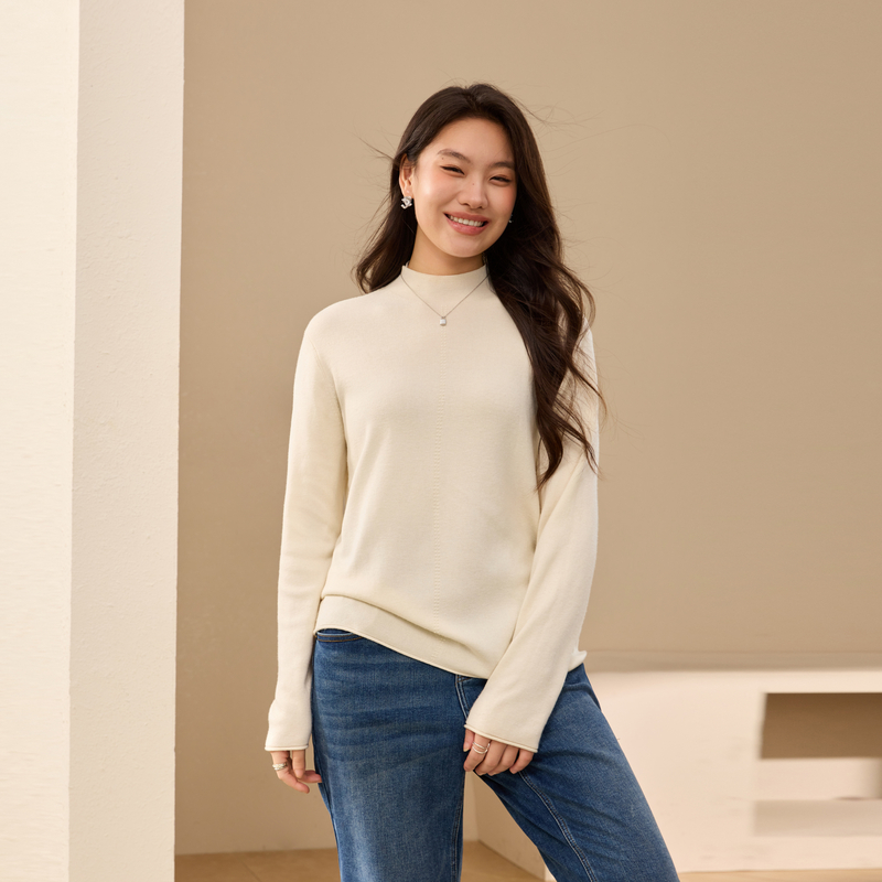 【绵云衫】烟管领奶fufu软糯针织打底衫纤莉秀大码女装胖mm冬新款