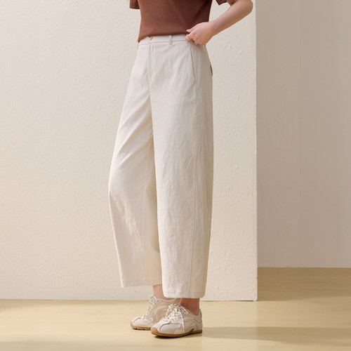 【休闲通勤九分裤】纤莉秀大码女装简约百搭裤子胖mm2026夏装新款