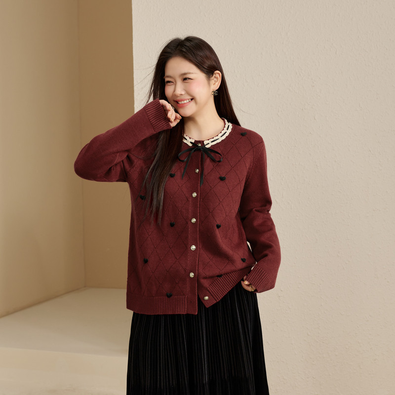 【甜美温柔减龄百搭毛】纤莉秀大码女装优雅圆领上衣胖mm冬装新款,女装/女士精品,大码内搭,淘宝优惠券,粉丝福利购,淘宝优惠卷