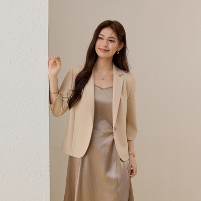 【高级感西装】通勤百搭显瘦外套纤莉秀大码女装胖mm2026春装新款