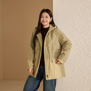 女装 纤莉秀大码 百搭连帽棉服胖mm2025冬新款 防寒保暖夹棉外套