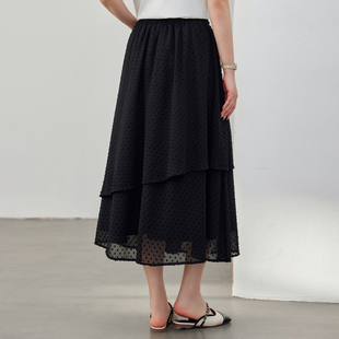 【肌理感不规则垂坠显瘦半身裙】纤莉秀大码女装胖mm2025夏装新款