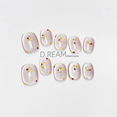 DREAM 纯手工美甲穿戴甲五色梦境短款猫眼高级感可爱显白指甲贴片