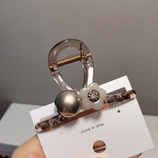 抓夹发夹【8cm】韩国东大门醋酸水晶珍珠鲨鱼夹后脑勺盘发夹高级