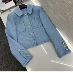 欧洲站2026年秋季新款时髦高级气质牛仔短外套搭配高腰短裤套装女