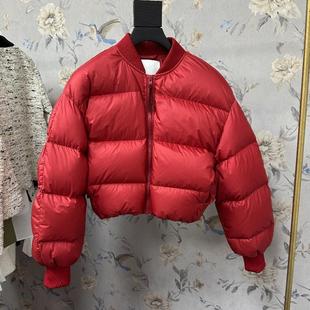 欧洲站2025秋季新款时尚百搭小众设计高级感白鹅绒短款羽绒服女潮