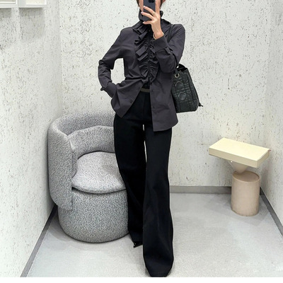 夏季新款时尚简约百搭长袖衬衫