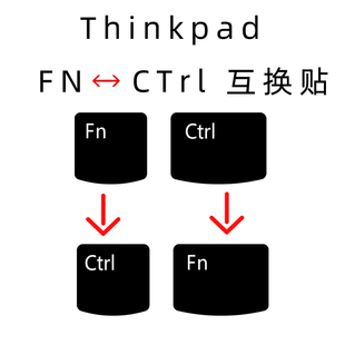X13 E550 X250 X395 2022 适用于联想Thinkpad笔记本电脑CTRL和FN互换倒置贴纸按键贴适用于E480 X1C T14