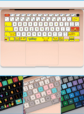 适用苹果MacBook Air13 A1369 A1342 A1932键盘贴纸笔记本电脑大字母按键贴保护贴膜皮卡丘可爱女生宝可梦