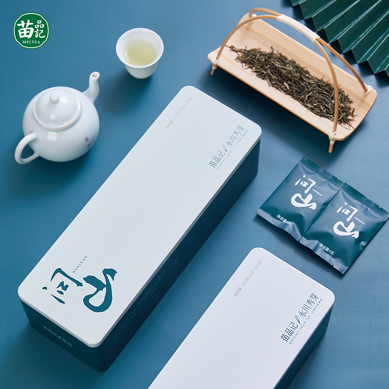 【2024新茶】苗品记永川秀芽特级 竹香绿茶 八宝盒（问山）120g