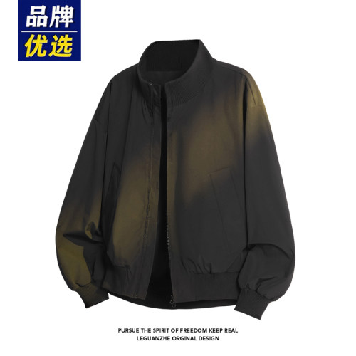 品牌优选美式立领夹克男春秋季潮流宽松百搭休闲飞行外套痞帅上衣