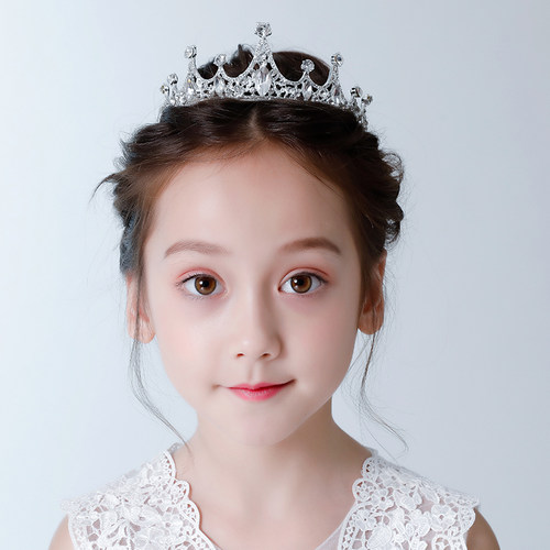 儿童皇冠头饰公主女童王冠水晶大发卡发箍小女孩生日冰雪奇缘发饰