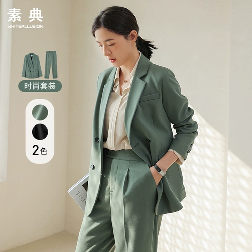 Осенний пиджак классического кроя, комплект, в корейском стиле, в британском стиле, премиум класс, свободный крой